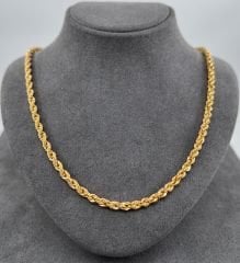 22 AYAR ALTIN HALAT ZİNCİR 65 CM UZUNLUK