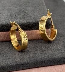 22 AYAR ALTIN 1.6 ÇAPLI VİDA DESENLİ HALKA KÜPE