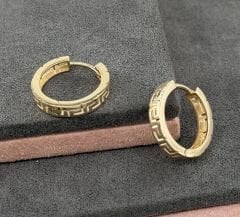 14 AYAR ALTIN 1.8 ÇAPLI GREEK KEY HALKA KÜPE