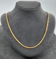 22 AYAR ALTIN İTALYAN HASIR EZME ZİNCİR 45 CM UZUNLUK