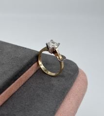 14 AYAR ALTIN KAPLİ TEKTAŞ YÜZÜK