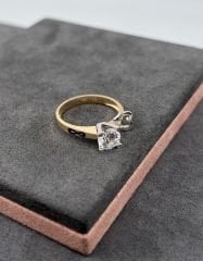 14 AYAR ALTIN KAPLİ TEKTAŞ YÜZÜK