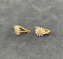 22 AYAR ALTIN MİNELİ PAPATYA ÇOCUK KÜPESİ