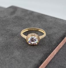 14 AYAR ALTIN OVAL TEKTAŞ YÜZÜK