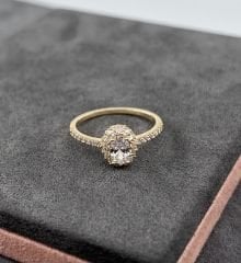 14 AYAR ALTIN OVAL TEKTAŞ YÜZÜK