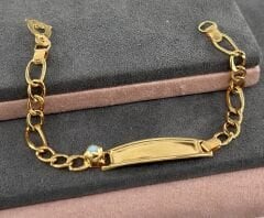 22 AYAR ALTIN PLAKALI ÇOCUK BİLEKLİĞİ