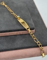 22 AYAR ALTIN PLAKALI ÇOCUK BİLEKLİĞİ