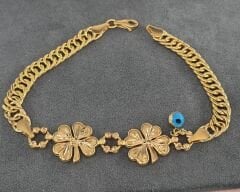 22 AYAR ALTIN ÇİFT YONCALI BİLEKLİK