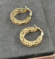 14 AYAR ALTIN 2 ÇAPLI GREEK KEY KÜPE