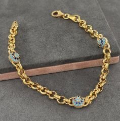 22 AYAR ALTIN DOCH NAZARBONCUKLU BİLEKLİK