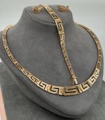 22 AYAR ALTIN GREEK KEY SET