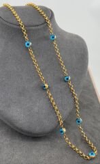 22 AYAR ALTIN DOCH NAZARBONCUKLU KOLYE