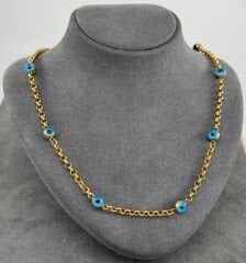 22 AYAR ALTIN DOCH NAZARBONCUKLU KOLYE