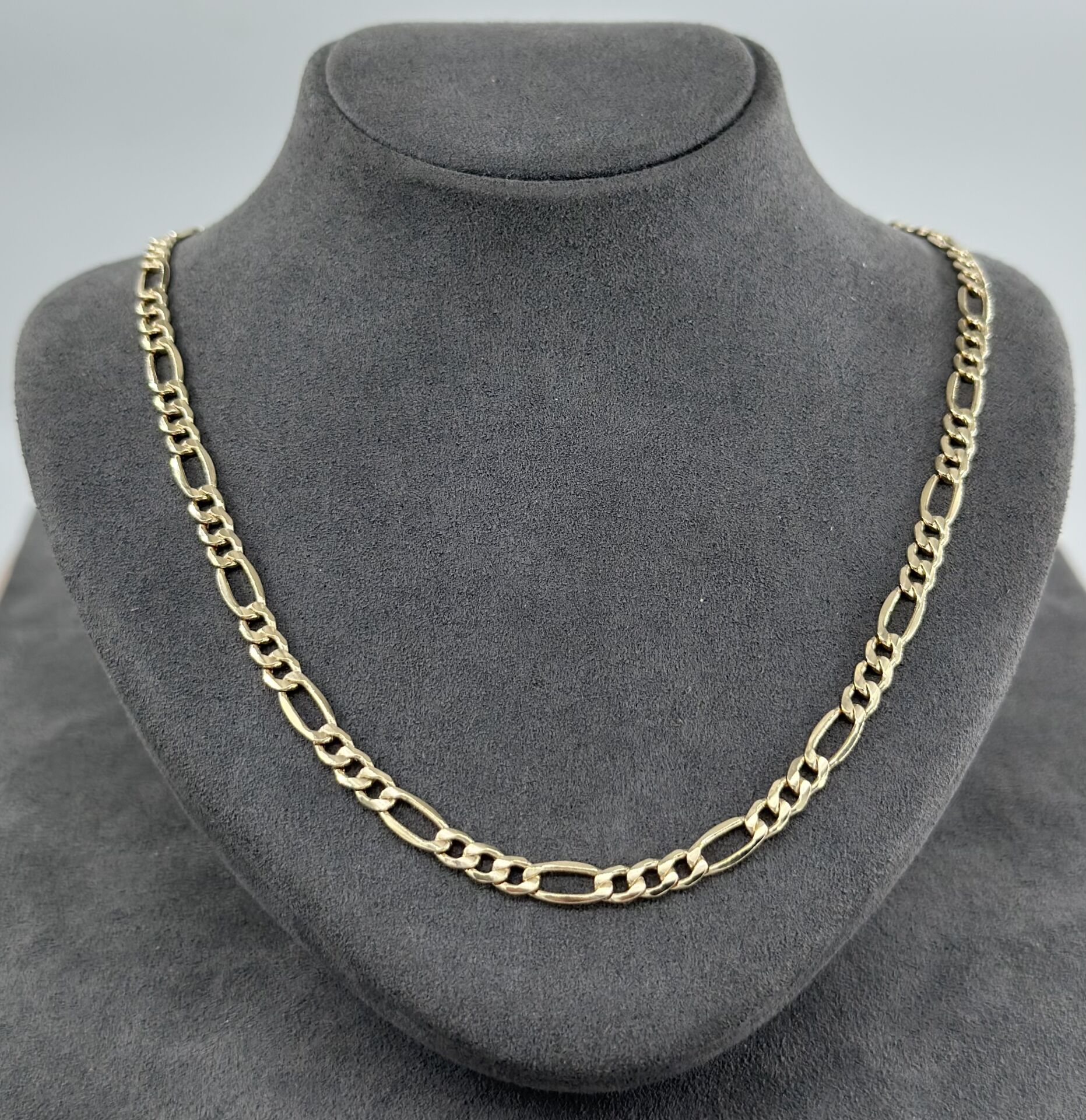 14 AYAR ALTIN FİGARO ZİNCİR 60 CM UZUNLUK