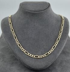 14 AYAR ALTIN FİGARO ZİNCİR 60 CM UZUNLUK