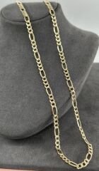 14 AYAR ALTIN FİGARO ZİNCİR 60 CM UZUNLUK