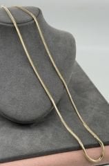 14 AYAR ALTIN İTALYAN HASIR EZME ZİNCİR 45 CM UZUNLUK