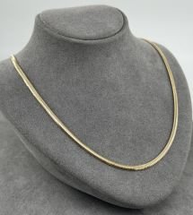 14 AYAR ALTIN İTALYAN HASIR EZME ZİNCİR 45 CM UZUNLUK