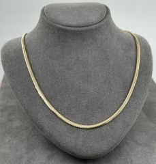 14 AYAR ALTIN İTALYAN HASIR EZME ZİNCİR 48 CM UZUNLUK