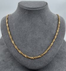 22 AYAR ALTIN SİNGAPUR ZİNCİR 55 CM UZUNLUK