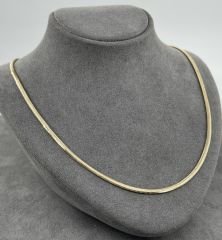14 AYAR ALTIN İTALYAN HASIR EZME ZİNCİR 48 CM UZUNLUK