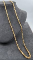 22 AYAR ALTIN HALAT ZİNCİR 65 CM UZUNLUK