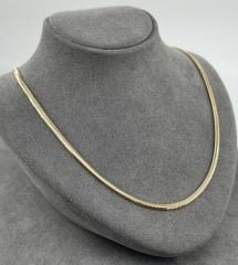 14 AYAR ALTIN İTALYAN HASIR EZME ZİNCİR 55 CM UZUNLUK