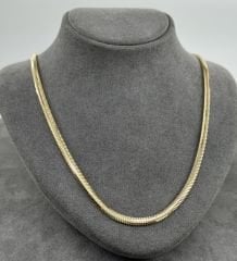 14 AYAR ALTIN İTALYAN HASIR EZME ZİNCİR 55 CM UZUNLUK