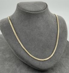 14 AYAR ALTIN İTALYAN HASIR EZME ZİNCİR 55 CM UZUNLUK