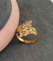 22 AYAR ALTIN YAPRAK YÜZÜK