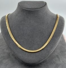 22 AYAR ALTIN İTALYAN HASIR EZME ZİNCİR 55 CM UZUNLUK