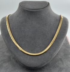 22 AYAR ALTIN İTALYAN HASIR EZME ZİNCİR 55 CM UZUNLUK